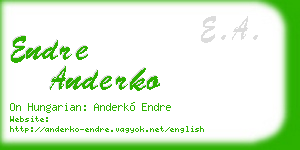 endre anderko business card